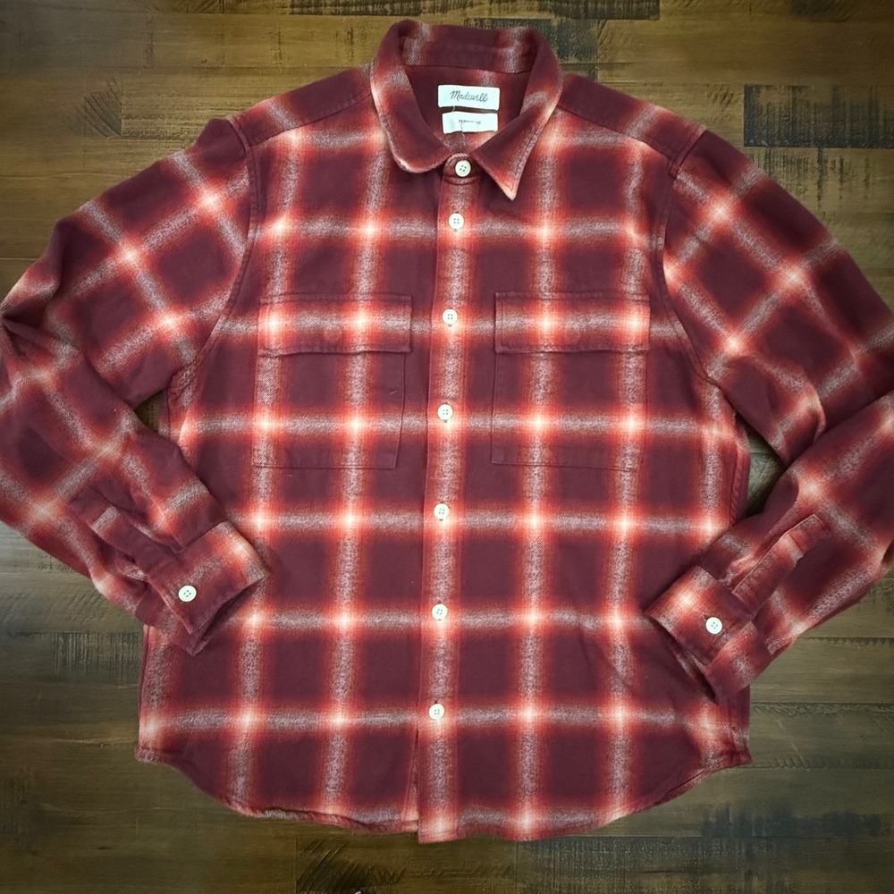 Madewell Perfect Vintage Flannel Plaid Button Down Shirt Top large